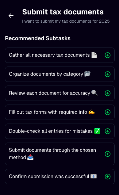 FlowAnchor smart task guidance breaking down a large task into smaller steps